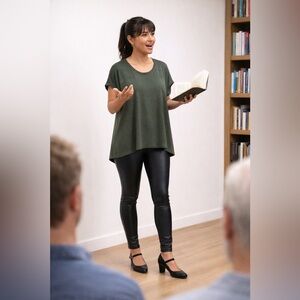 Olive Green Zip-Back Sleevless Draped Top | Chic Statement Piece